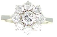 Anello Lorenza Gioielli Donna Centrale Con Contorno in Oro Diamante 0.82 Ct 803248-14 - 803248-14